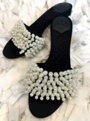 Tory Burch Women 7.0US Neiman Marcus Purchase Pearl Zandar Mules JPN Limited Co