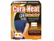 Cura Heat Back Pain Max Size Heat Pads 24 Hrs of Pain Relief 2 patch