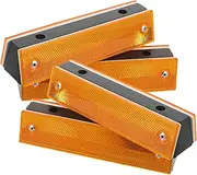 HEATSHAKING 4pcs Reflective Rectangular Delineators Double Sided Road Markers for Driveway and Highway Safety High Visibility Reflective Pavement Signage for Enhanced Directional Guidance