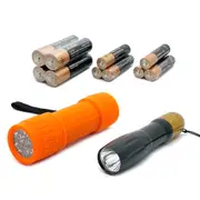 2PK Tomcat LED Pocket Light Torch Flashlight w/AAA & AA Duracell Battery Pack