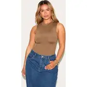 Shape Mushroom Sculpted High Neck Bodysuit, Mushroom