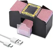 ZONJIE Automatic Card Shuffler Machine 4 Deck, Electronic Casino Poker Card Shuffling, USB/AA Battery Operated -1-4 Deck Card Shuffle Sorter, Cards Playing Tool Accessories
