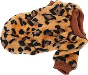 Milisten Thermal Puppy Coat Adorable Leopard Print Winter Sweater for Dogs Thick Warm Pet Winter Clothing for Everyday Wear Holidays Machine Washable