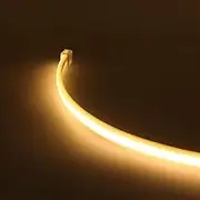 XUNATA Fexlible Silica Gel COB LED Neon Strip with 220V Switch Power Adapter, 288 LEDs/m, Cut to 50cm, IP65 Waterproof Rope Light Ceiling Kitchen Bedroom Decor- 2m, Warm White(3000-3500K)