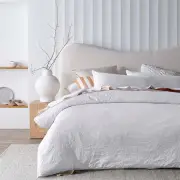 Accessorize Elma Jacquard White Quilt Cover Set