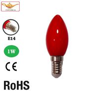 E14 1W LED 紅色燈泡蓮花燈 (玻璃)