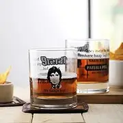 Raahdari Sharabi Whiskey Glass Set, 2-Pieces, 300ml, Black/White