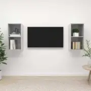 NNEVL Wall-mounted TV Cabinets 2 pcs Concrete Grey Chipboard