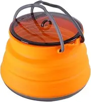 Camping Pots, Folding Silicone Camping Cook Pot, Silicone Camping Cook Pot, Foldable Silicon Coffee, Folding Camp Cooking, Large Capacity Water Cookware, Kitchen Tool for Hiking Traveling