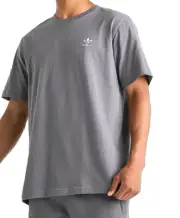 NEW MENS ADIDAS ORIGINALS ESSENTIALS TREFOIL TEE SHIRT~SIZE LARGE #JW7058 GRAY
