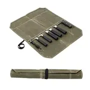 Heavy Duty Waxed Canvas Knife Bag Professional Chef Knife Roll Bags with 7 Slots