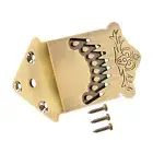 8 String Mandolin Tailpiece Feather Pattern Metal Bronze Color Mandolin