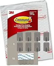 Command Small Stainless Steel Metal Hooks 8 Hooks, 10 Command Strips, Holds up to 0.5 lb, Removable Self Adhesive Hooks, Great for Wall Décor