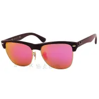 在飛比找Yahoo!奇摩拍賣優惠-Ray Ban 雷朋 太陽眼鏡 霧黑 金框 紫色水銀 眉框 