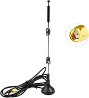 Vecys WiFi Antenna 2.4 G/5G/5.8G Dual Frequency 12 dBi MIMO Omnidirectional Signal Amplifier Magnetic Base RP-SMA Adapter 1.5 m 4.9 Feet for PCIE Network WLAN Map Router External Antenna Wireless