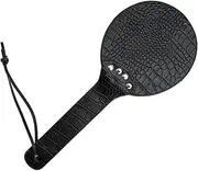 Round Leather Slapping Paddle with Lanyard for Men and Women Flirting and Punishment Spanking Paddle