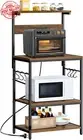 4Tier Kitchen Bakers Rack with Power Outlet Microwave Shelf, Spice &Pot Storage