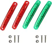 EZONEDEAL 4Pcs Marine Boat Navigation Light, Red Green LED Port Starboard Signals Lights, LED Lights for Night Kayaking, Bike Tail Light, LED Bow Lights For Boats, DC 12V