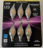 Feit Electric LED Dimmable Clear Chandelier 2700K Soft White(NWB)