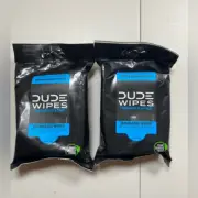 NWT DUDE WIPES Flushable XL Fragrance Free - Two (2) Travel Packs