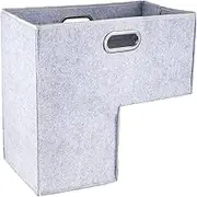 Stair Basket, Staircase Basket, Felt Fabric Lightweight Build Space Saver Stylish Accent Corner Fit Carry Handles Soft Structure, Storage Organizer for Home