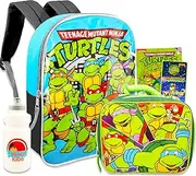 Teenage Mutant Ninja Turtles Backpack and Lunch Box Set - Bundle with TMNT Backpack for School, Lunch Bag, Water Bottle, Stickers, More | TMNT Backpack for Boys