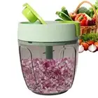 Vegetable Chopper Manual Food Processor, Kitchen Mini Portable Hand Pull Stri...