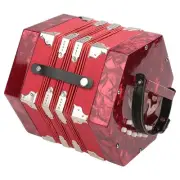 Professional 20 Buttons Accordion Concertina Musical Instrument (Red) FFG