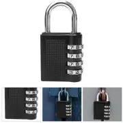 Security Padlock Outdoor Heavy Duty 4-Digit Combination Lock Black Weatherproof