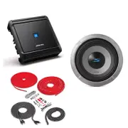 Alpine S2-W8D2 300W RMS 8" Dual 2-ohm Car Subwoofer + Amplifier and Amp Kit