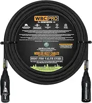 WORLDS BEST CABLES 25 Foot - WBC-PRO-Quad Ultra-Silent Ultra-Flexible Balanced Star-Quad Cable with Neutrik Male & Female XLR Plugs & Black Tweed Jacket