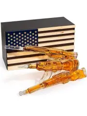 3 Gun Whiskey Decanters Set AR15, AK47, & Rifle Gun Decanter 1000Ml by - Vetera