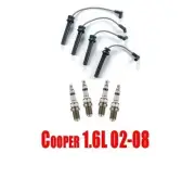 AP New Platinum Spark Plugs & Wires Mini Cooper & Cooper S 1.6L 02-08 Non Turbo (for: Mini)