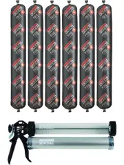 Soudal Soudaseal Fire Resistant Elastic Joint Adhesive Sealant Grey 600ml 6 Pack