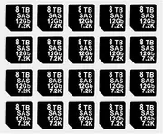 20PCS Capacity Sticker Label for Hard Drive Tray Caddy DXD9H 0DXD9H X7K8W 0X7K8W, Compatible for Dell PowerEdge 16th-14th Gen r740 r640 r440 r340 r750 r650 r550 r760 r660 r6625, 8TB, SAS, 12GB, 7.2K