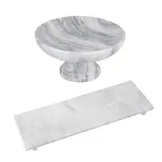 Davis & Waddell Nuvolo Marble Fruit Bowl and Serving Board Grey
