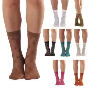 Women Fishnet Socks Mesh Lace Short Ankle Socks Nylon Sheer Ankle Dress Socks