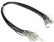 Necklace Cord, 4 Colors Waxed Cotton Rope with Clasp 10 pcs Bulk Necklace String for DIY Bracelet Necklaces Pendants Jewelry Making Accessories(Black)
