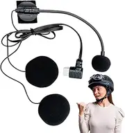 Motorcycle Headset | Riding Microphone | Noise-Cancelling High-Definition Half-Face Waterproof Type-C Plug Headphones for Interviews Vlogging