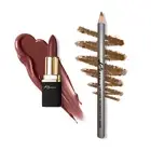 Khasana Lipstick & Lip Liner Set, Gloss Finish, Soft & Creamy Color Matched Kit