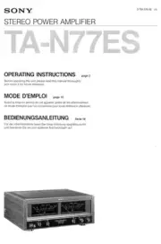 Sony TA-N77ES Amplifier / Receiver Owners Instruction Manual