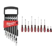 Milwaukee Ratcheting Wrench Flex-Head Combination Wrench+Screwdriver Set 17-pcs