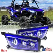 Popular 2pc Blue Led Angel Headlights For Polaris RZR 1000 XP & Turbo RZR 900 S