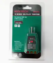 MASTECH MS102 3 Wire/GFCI Outlet Tester