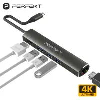 在飛比找momo購物網優惠-【PERFEKT】USB 3.1 Type C 五孔 多功能