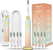 Wagner Stern Ultrasonic Toothbrush with Pressure Sensor, Peach/Blue, Battery Powered, Unisex-Adults