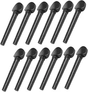 BIUDECO 12pcs Ebony Tuning Pegs for Oud Fish-eye Inlay Craftsmanship String Instrument Accessory
