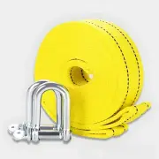 Tow Strap with U Hook 2" x 16.4" 11000 lbs Car Vehicle Heavy Duty Recovery Ro...
