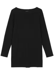 Eileen Fisher Ribbed Stretch-jersey Tunic top - Black - S (UK 10-12 / M) S (UK 10-12 / M)