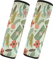 Car Seat Belt Pads Covers 2 Pcs Breathable Car Safety Seat Belt Strap Shoulder Pad Backpack Shoulder Strap Pad Cover Car Accessories for Adults Youth Kids S Christmas Happy New Year Pattern